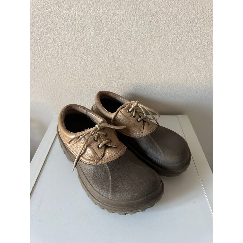 Crocs Leather Axle All-Terrain Islander Duck Boat Shoes Brown M9/W11